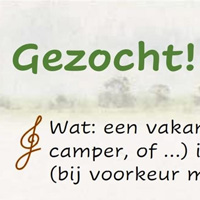Gezocht: vakantieverblijf!